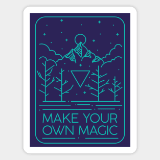 Line Art Mountain Travel Magnet